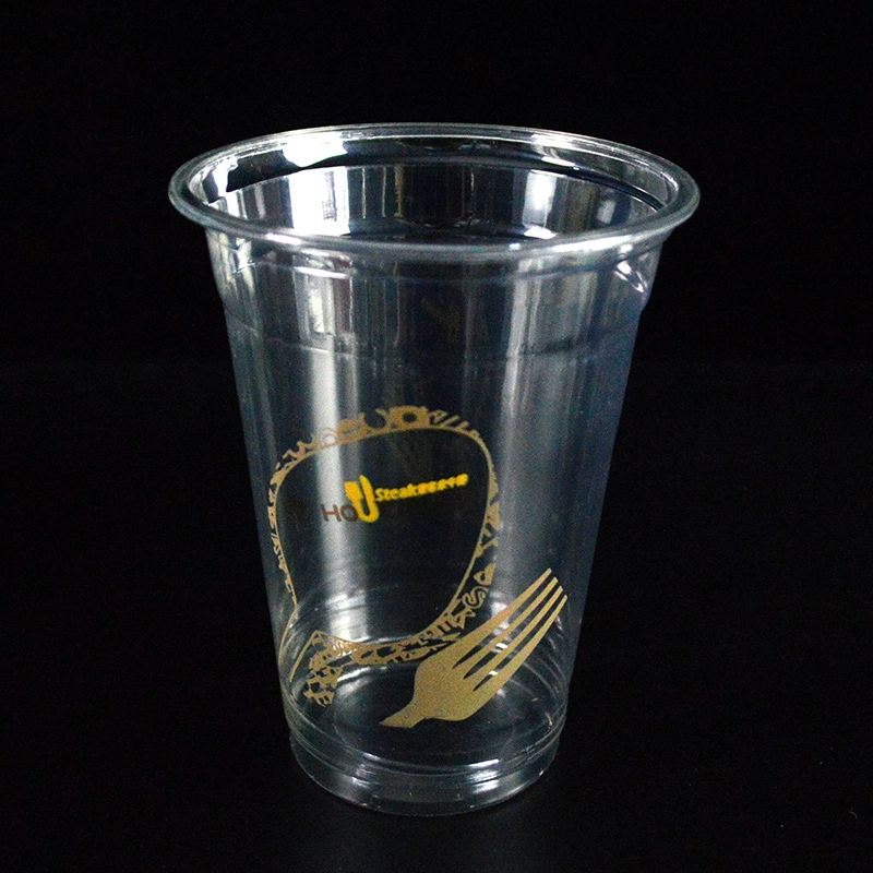 Custom Logo Wholesale/Supplier Disposable Transparent Cold Drinking Coffee Pet Plastic Cups with Lids