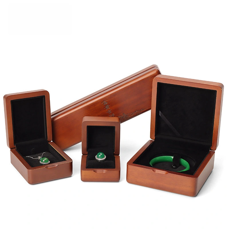 Creative Rich and Auspicious Earrings Pendant Storage Box Emerald Ring Solid Wooden High-End Factory Wholesale/Supplier Jewelry Box