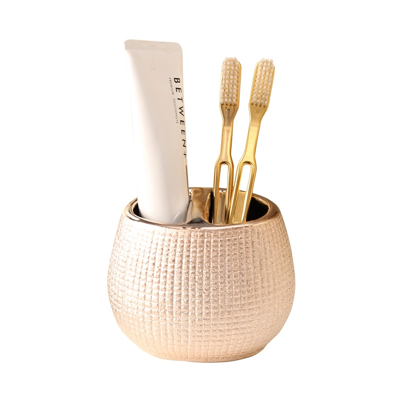 Rose Gold Ceramic Wash Bathroom Accessories Set