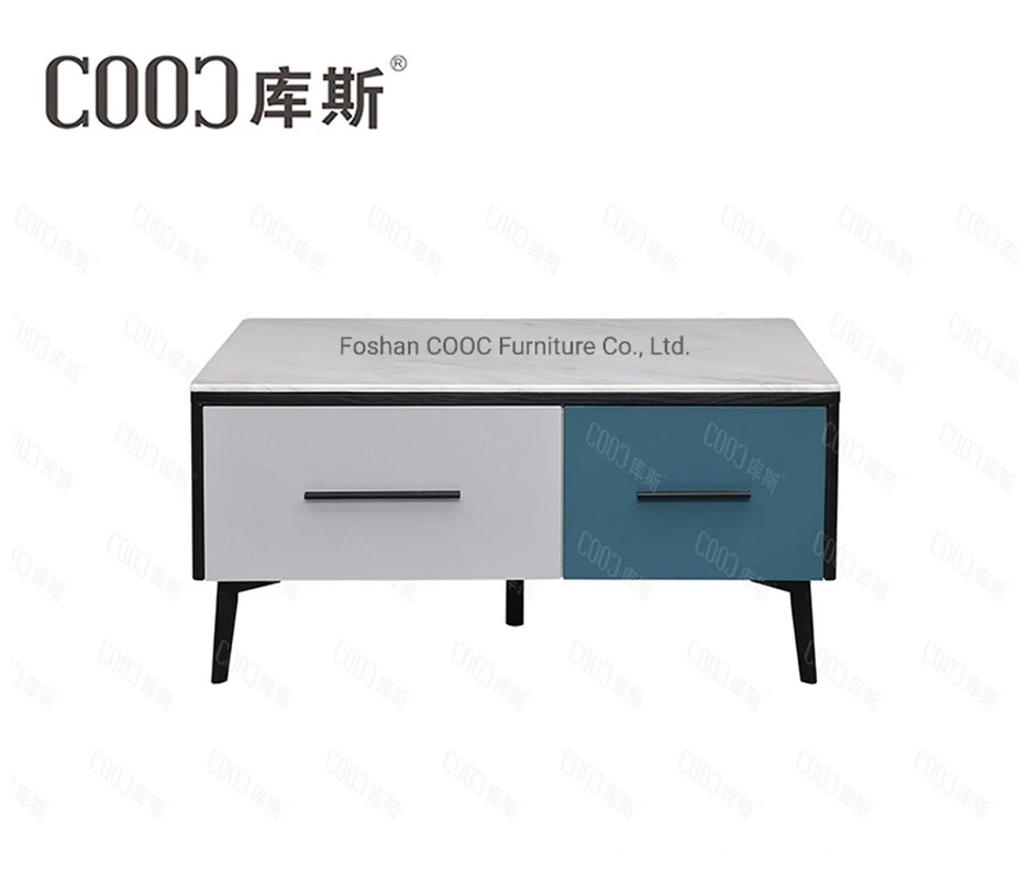Moderne Möbel Blau und Weiß kontrastierenden Stil Sintered Stone Ende Tabelle