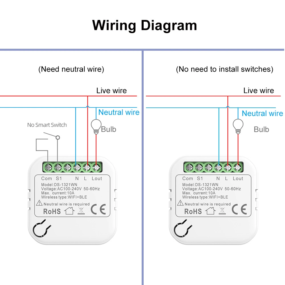 Tuya WiFi Smart Switch Light Mini Module Control on Alexa /Google Home