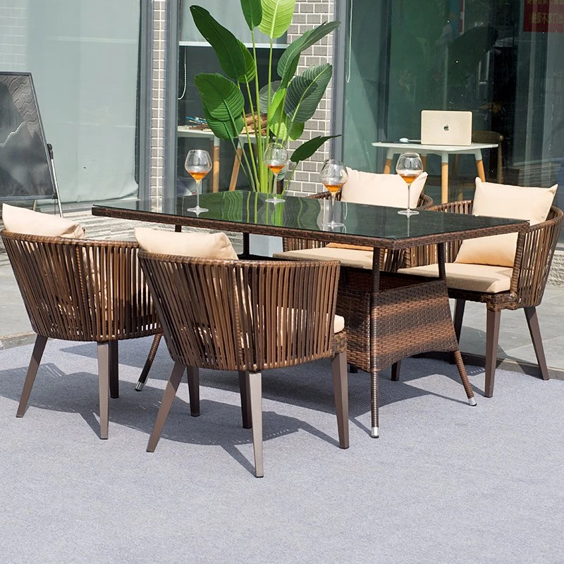 Outdoor Patio Furniture/Garden Rattan Dining Table Set