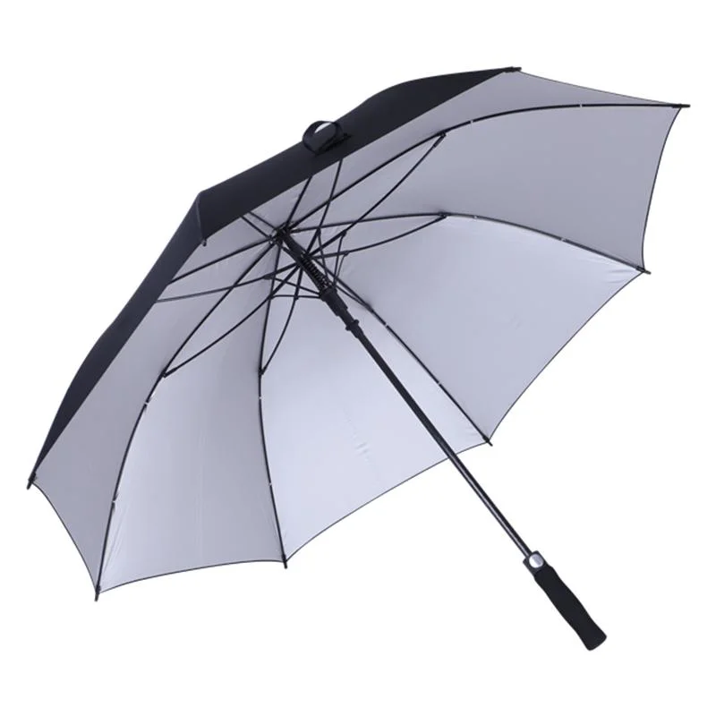 Auto Open EVA Soft Handle Silver UV Coated promotion Golf Parapluie de pluie