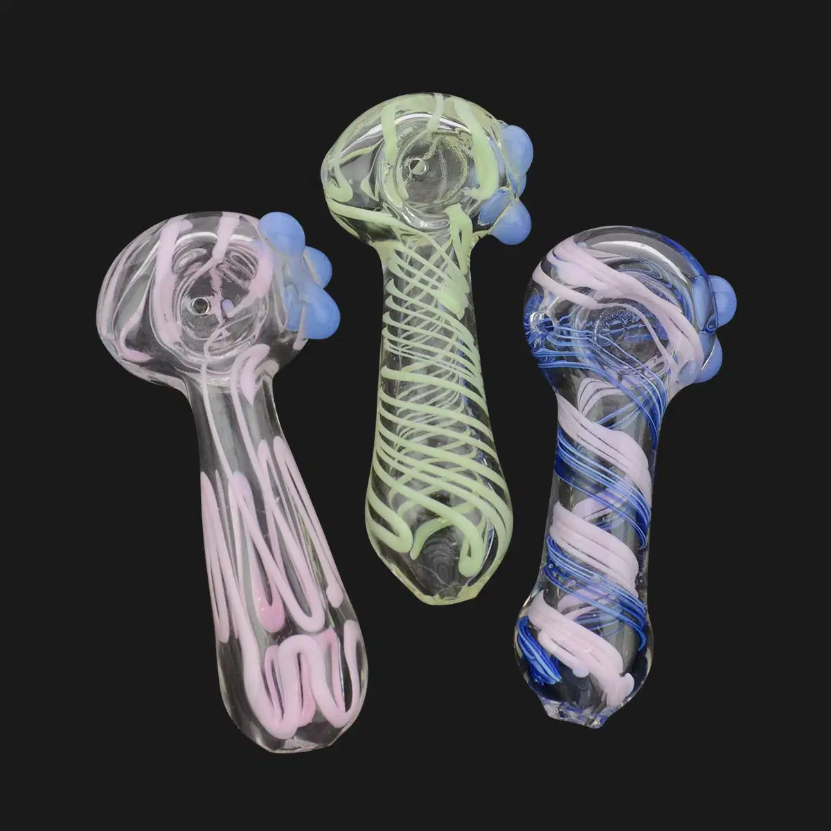 4" slime spirale Hand Pipe Pipe en verre verre personnalisé cuillère narguilé