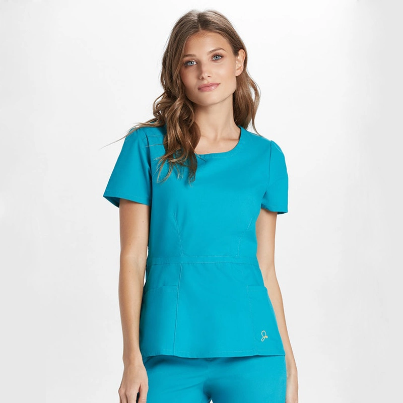 V-Neck Scrub Uniform Print Medic Scrub Top