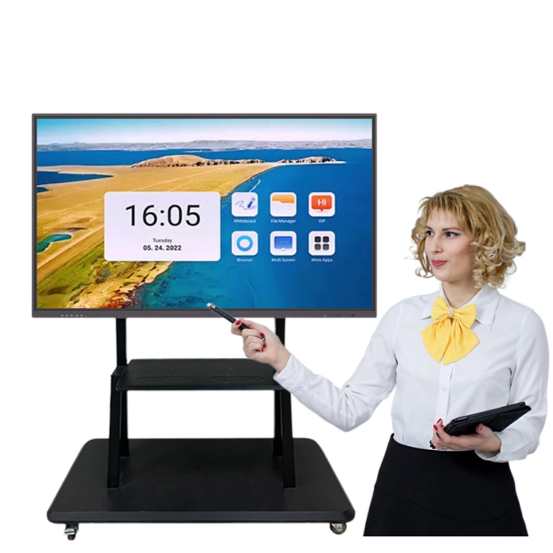 Factory Wholesale 65 75 86 98 110 Inch All in One PC Touch Screen Monitor Interactive Flat Panel Digital Whiteboard Built in Mini OPS PC