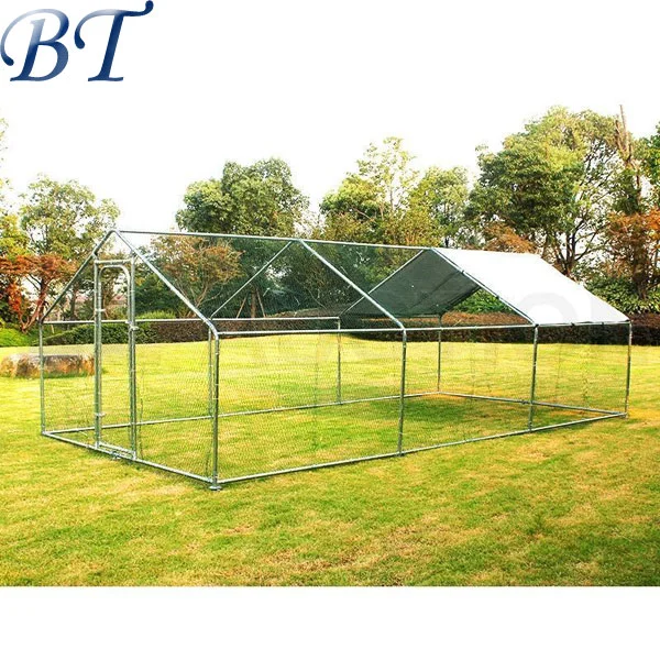 3m X 4m Galvanized Metal Chicken Coop Cage with Cover.