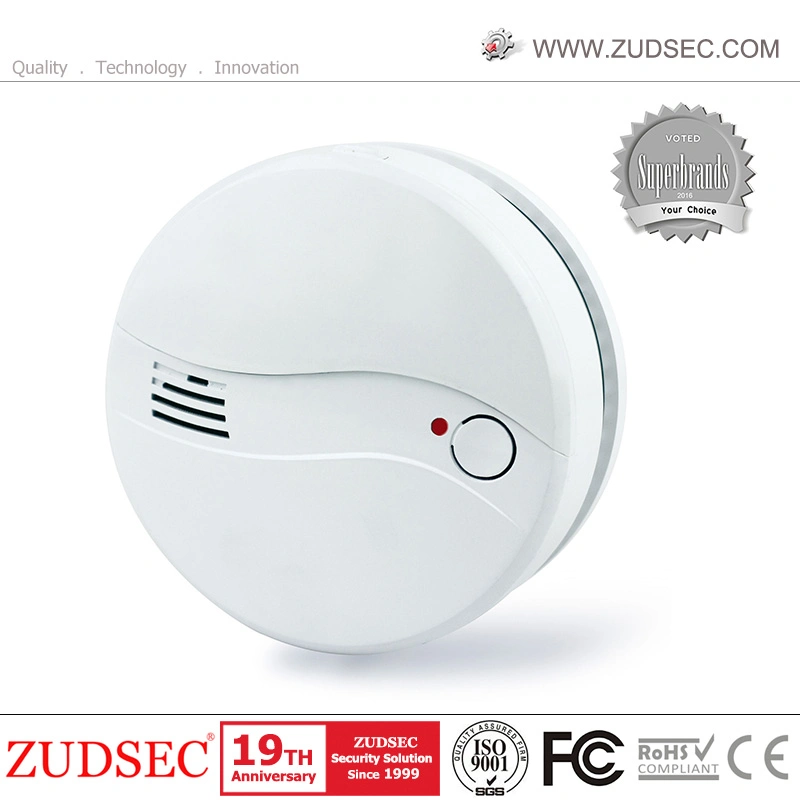 Independent Fire Smoke Alarm Detector with 9V DC Battery and Ce Certification