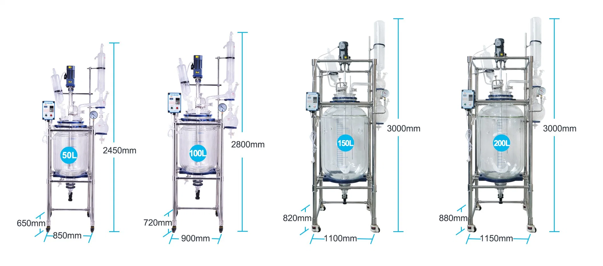 Ysf-20L Chemical Lab Jacketed Double Single Layer Reactor Glass Reactor Double Layer Glass Reactor