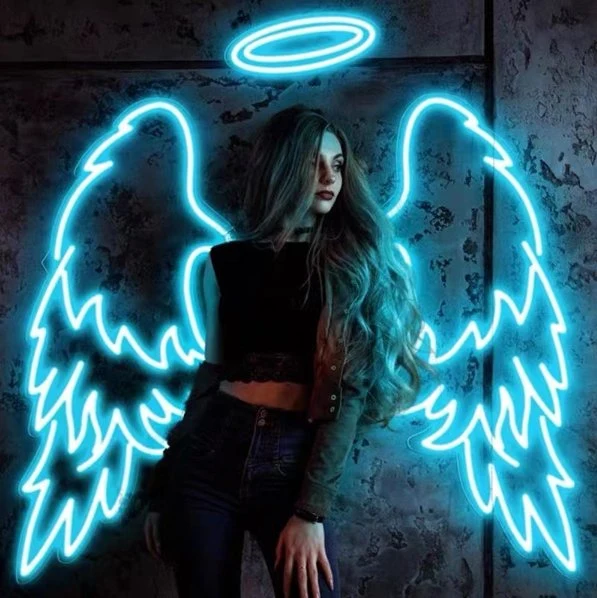 Factory Direct Sale Neon Light Sign Angel Wings Custom Light Acrylic 3D LED Neon Signs