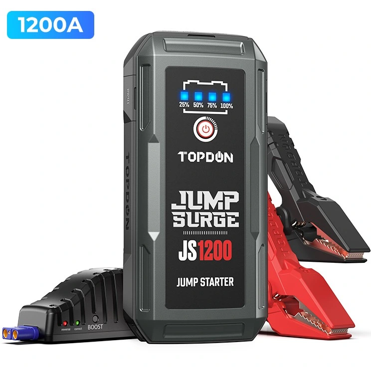 2023 Topdon Portable Multi-Function Js1200 1200A 12V Emergency Kit Pack Battery Auto Jumper Starter Portatil Waterproof Power Bank Booster for Cars