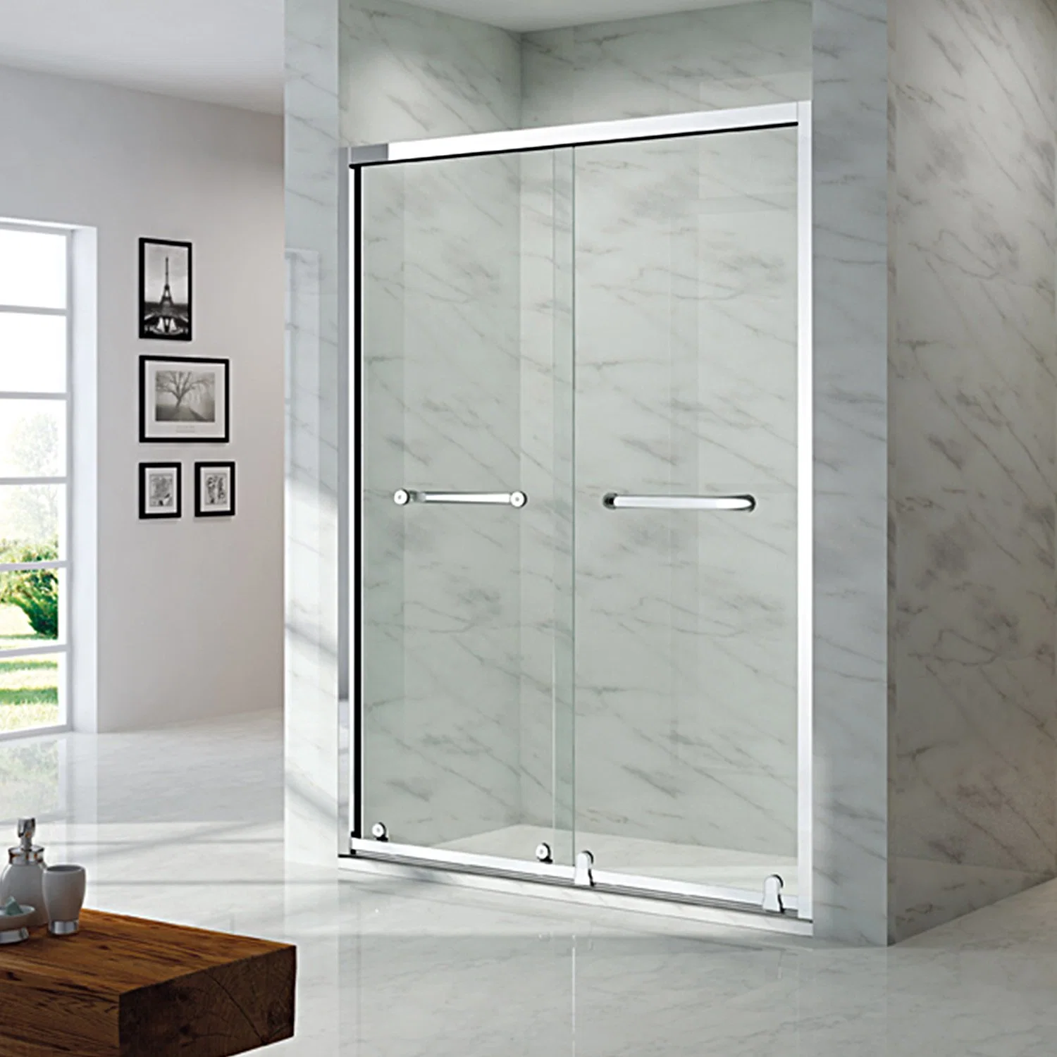 Tempered Glass Shower Door Simple Bathroom Room (NAD6122)