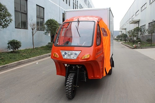 Semi-Cerrar cabina lado trasero contenedor abierto Triciclo bicicleta cargo Truco de pasajeros