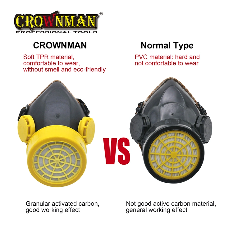 Crownman Cartridge Filter Mask Anti Chemical Dust with TPR material