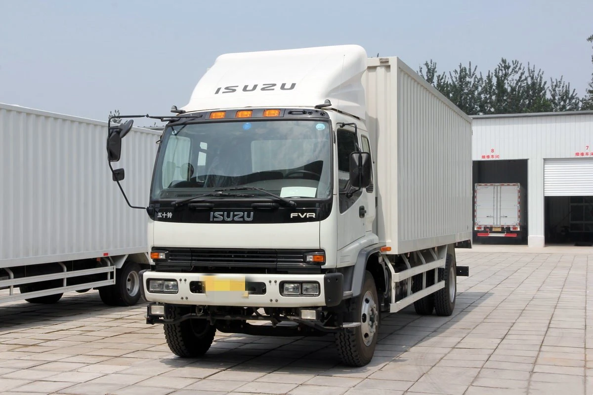 Isu-Zu 4X2 6X4 Heavy Duty 6 Wheels Open on Both Sides Load Cargo Van 10 Tons Box Truck Cargo Truck