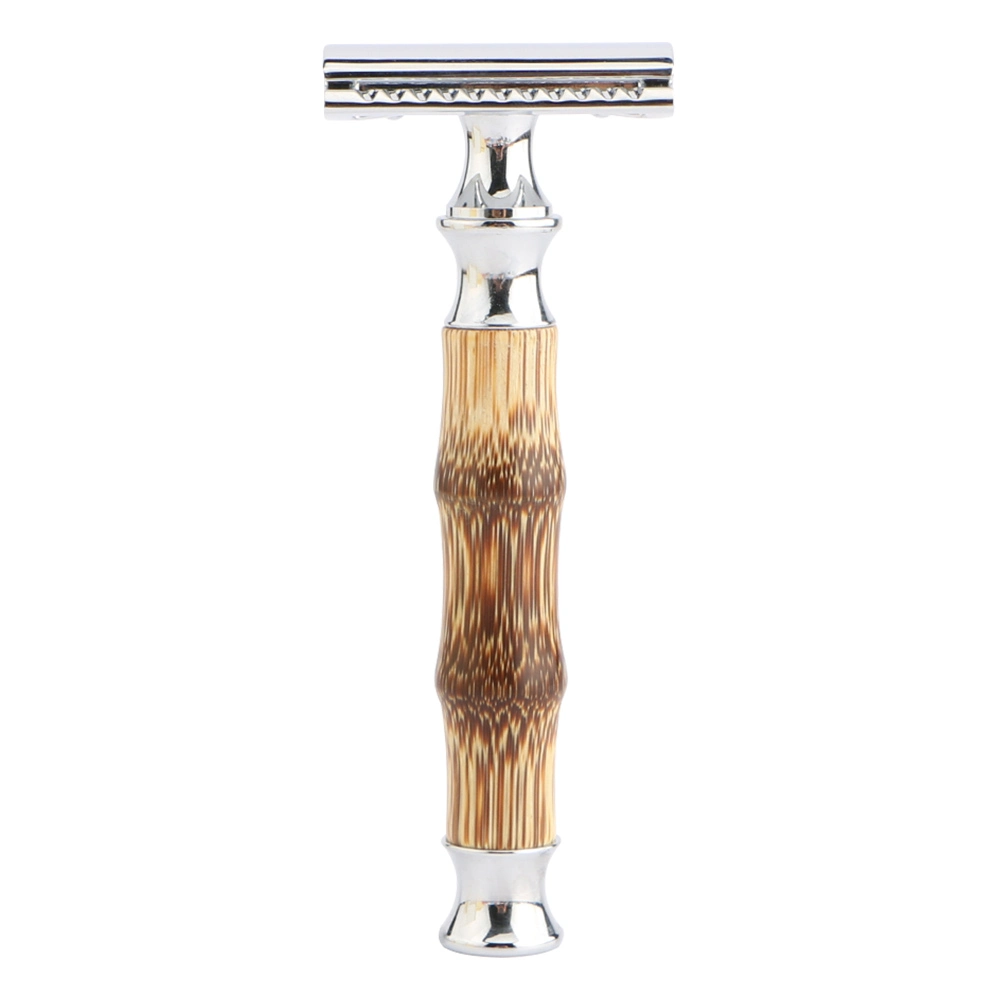 D671 Small MOQ zero waste reusable double-edged 3 piece Safety Razor with Bamboo Handle