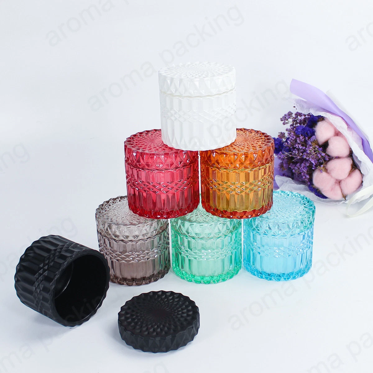 Hot Sale Decorative Glass Jar Candle Jar for Home Decoration