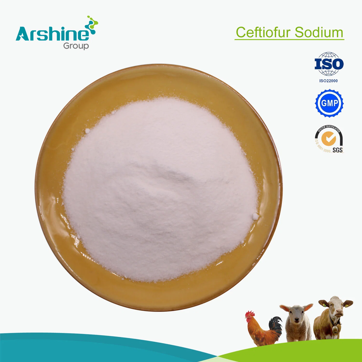 Veterinary Material API Antibiotic Powder CAS104010-37-9 Ceftiofur Sodium