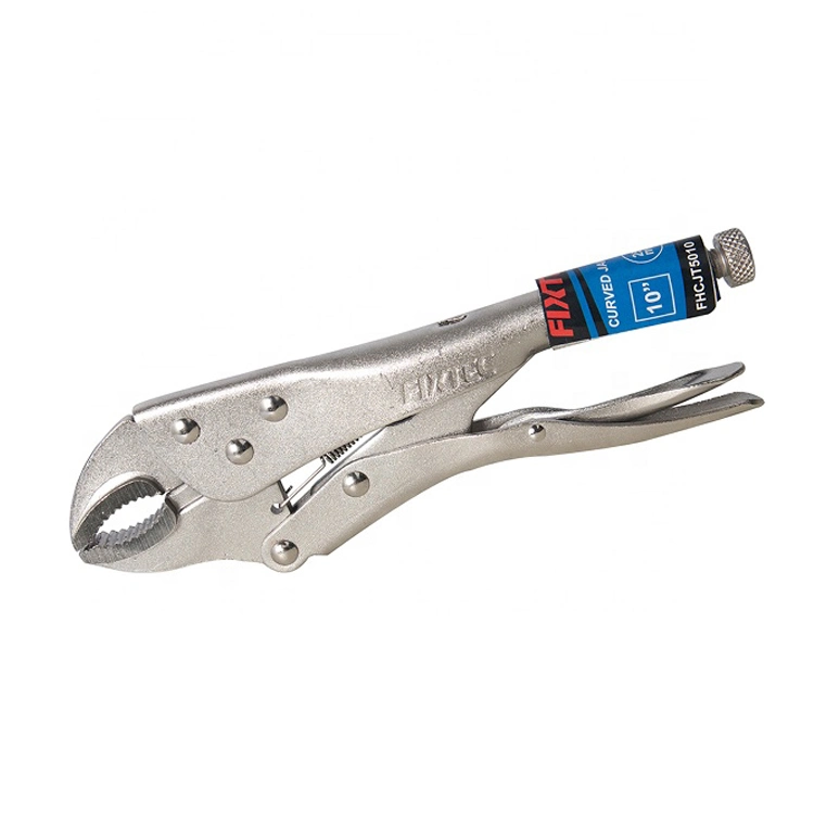 Fixtec Vise-Grip Original Carbon Steel 10-Inch Nickel Plated Curved Jaw Locking Pliers