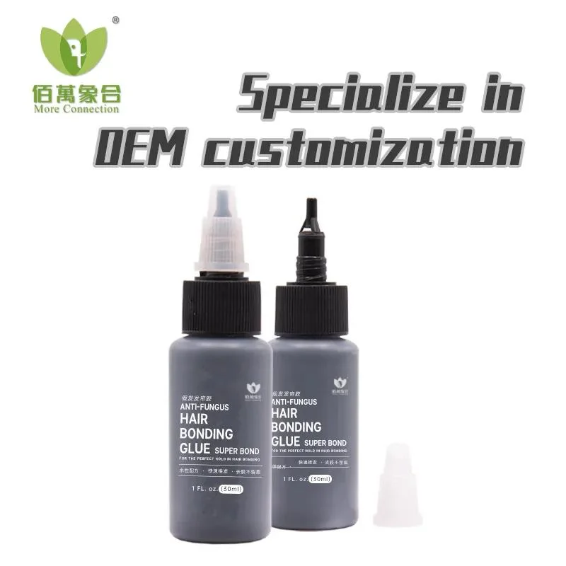 OEM 1oz 2oz 3oz adhesivo Negro pelo pegado pegamento de encaje Super Bond para la herramienta de extensión de pelo rápido