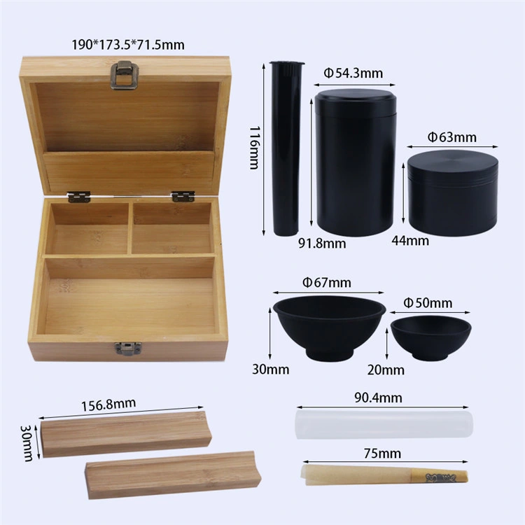 Smoker Custom Tobacco Smokeshop Wooden Box Rolling Paper Smoking Kits Hookahs Accessories