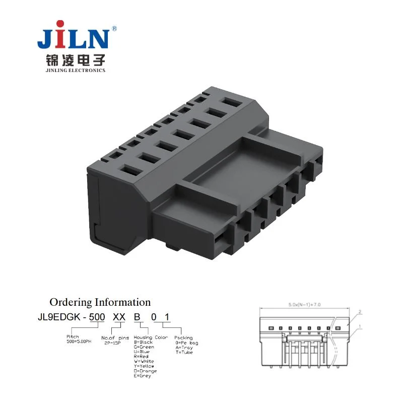 Fabricante China personalizados Jl9edgk-5.0 Conector del bloque de terminales enchufables