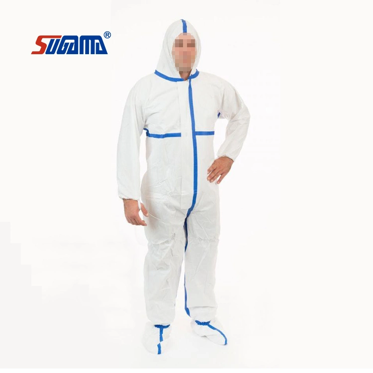 Anti-Virus PP+PE Disposable Protective Coverall Hospital Safety for Clinic Ward Lab Staff at Work