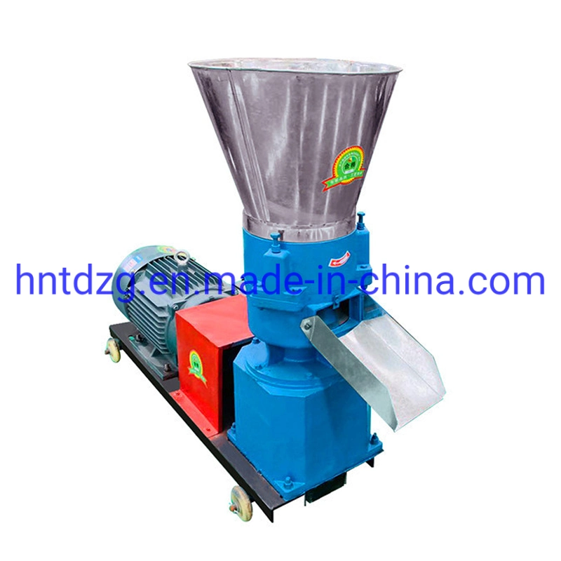 Wood Chip Biomass Straw Mini Pellet Flat Die Pellet Making Machine Fish Feed Processing Machine