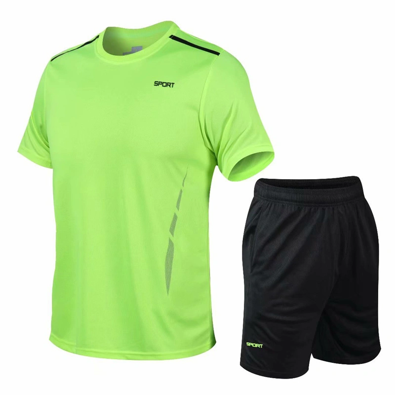 New Men Running Sets Gym Fitness Sports Shirt Shorts Clothes Jogging Sportswear Quick Dry Football Jerseys Tracksuit Workout Set
