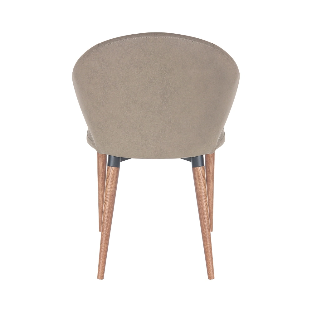 Furniture Simple Modern Design Iron Wood Leg PU Restaurant Dining Chair