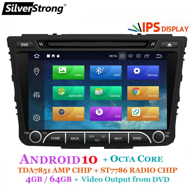 Silverstrong Octacore, IPS 4G 64GB, Creta alquiler de DVD, para Hyundai IX25, Creta Android10, GPS, Radio, Reproductor de medios, el cuádruple núcleo módem 4G SIM DSP de Internet