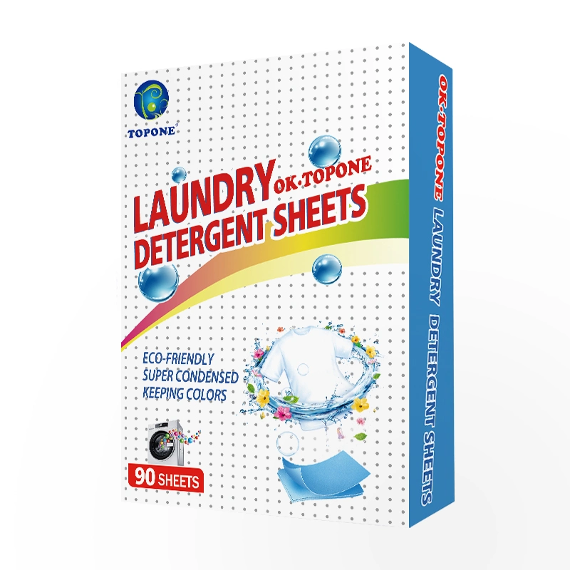Topone Wholesale/Supplier Laundry Detergent Sheets Powder Washing Detergent Sheets Household Cleaning Sheets