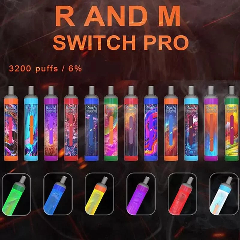 Disposable/Chargeable Vape 3200 Puff Bars Electronic Cigarette Randm Switch PRO 2 in 1 RGB Lights Rechargeable