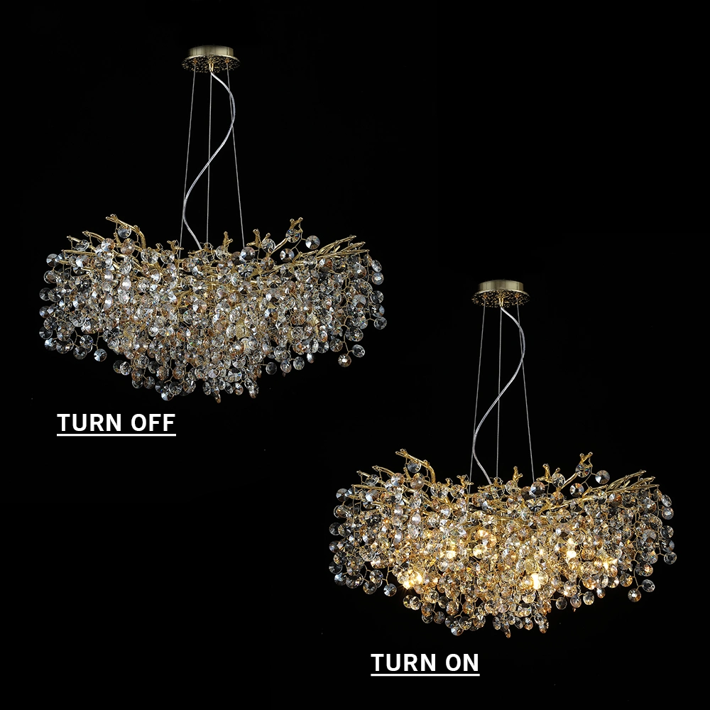 Modern Luxury Crystal Chandelier for Living Room Large Hanging Pendant Lamp Lighting