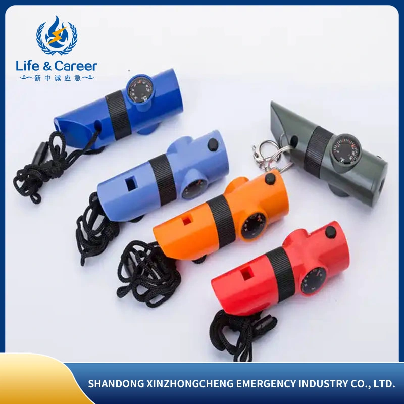 New Arrival Multifunctional Whistle with LED Light Thermometer Compass Rescue Safety Whistle