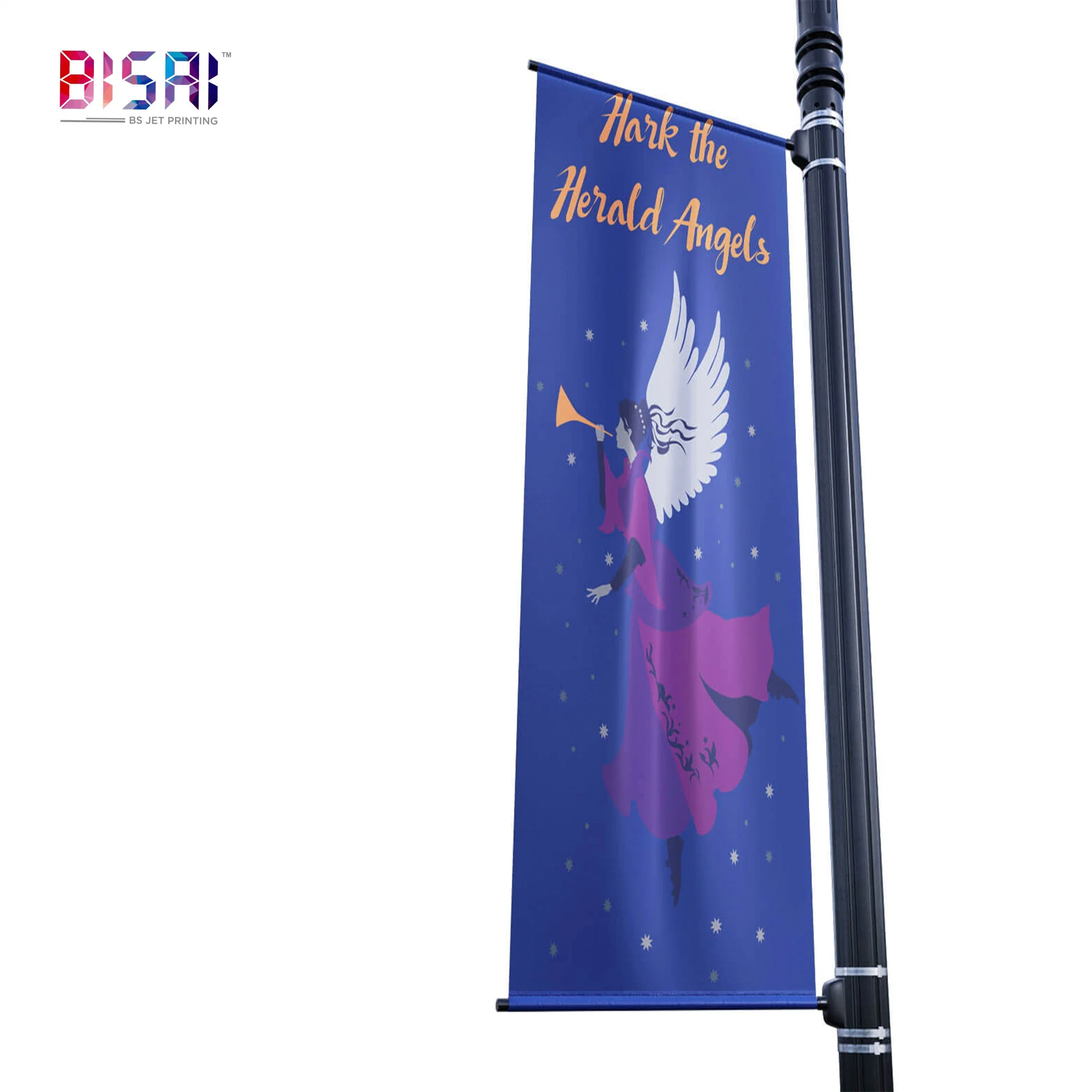 Venda por grosso de design personalizado tamanhos Color Fashion Street em postes de luz Street Pole Banner de suportes