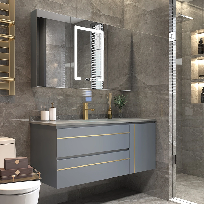 Wash Basin Vanities Marble Bathroom Vanity Stone Cabinets with Mirror