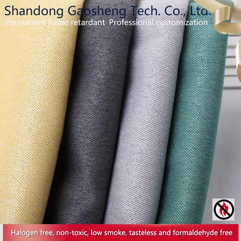 Luxury Linen Style Curtain Blackout Hotel Texture Fabric for Living Room