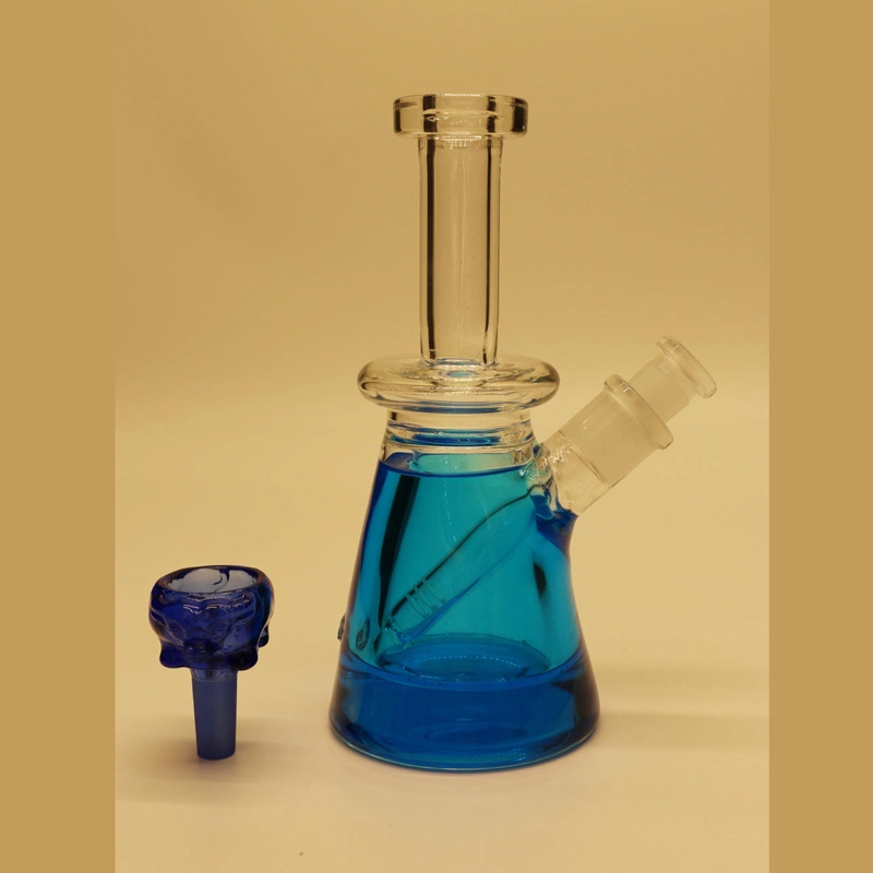 High Borosilicate Glass Hookah Frozen Glycerol Tube Smoking Pipe Blue Oil Filled Glass Water Pipe