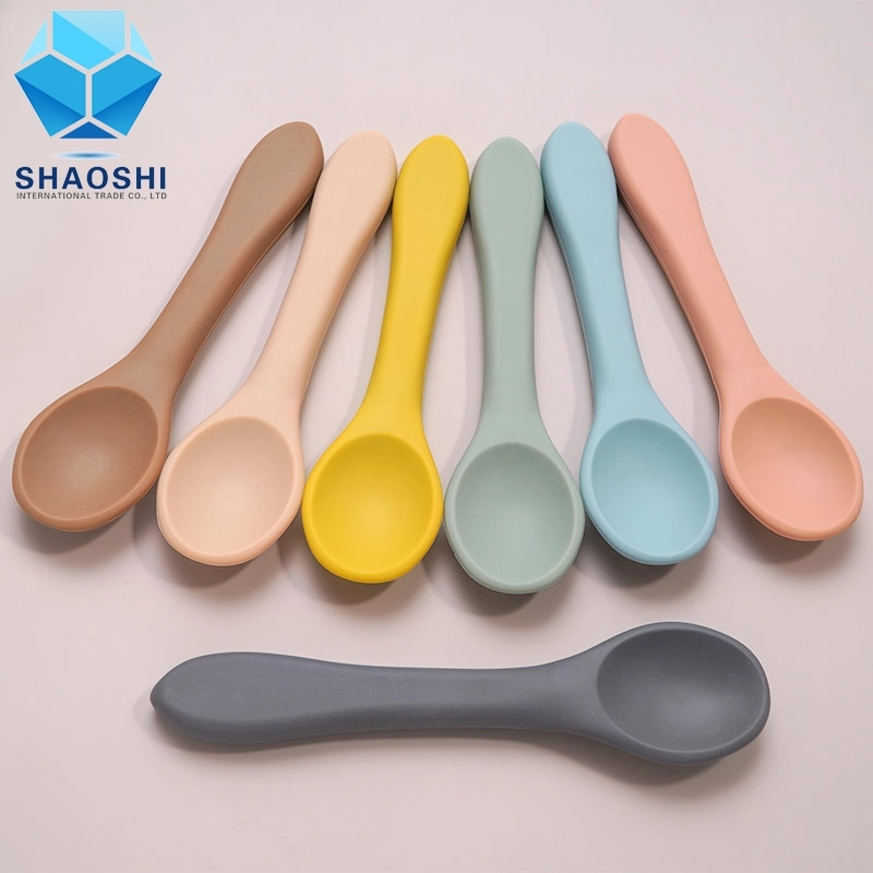 Silicon Training Spoon Custom Logo Wholesale Price Non-Toxic Silicone Newborn Baby Spoon