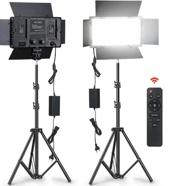 Equipamento fotográfico Display digital com tripé Luz de anel de vídeo LED