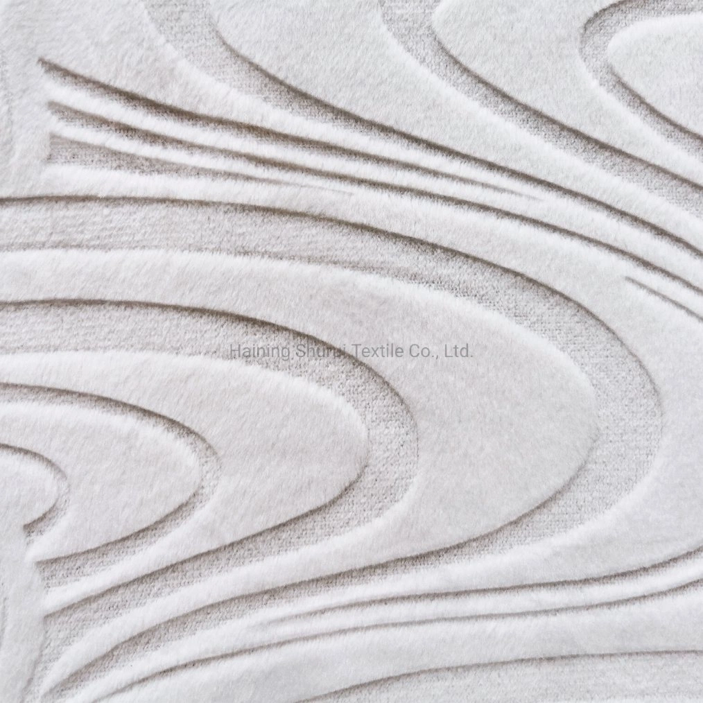 Knitted Brushed Burnout Mattress Fabric Conch Design