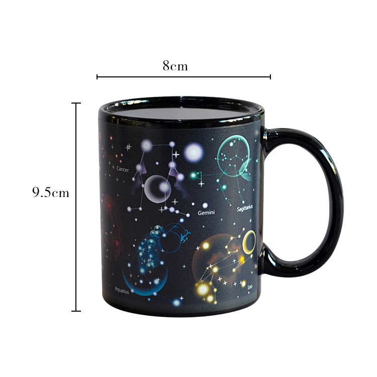 Tasse Magic à couleurs changeantes tasse Creative Ceramic Cup Nordic Night Cadeau quotidien pour la maison Starry clair