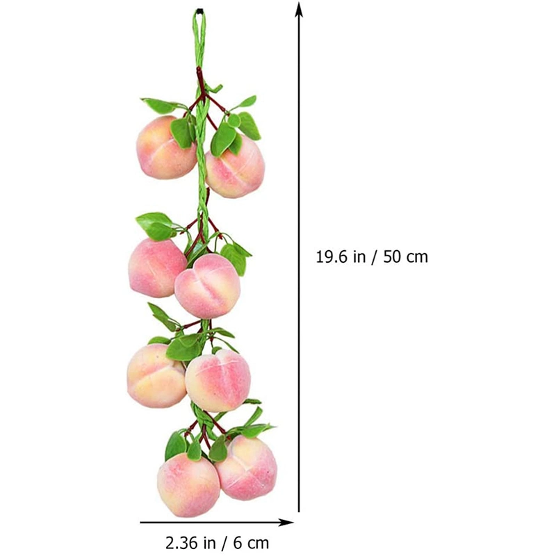 2PCS Artificial Fruit Peach Simulation Lifelike Pink Peach Fake Fruit