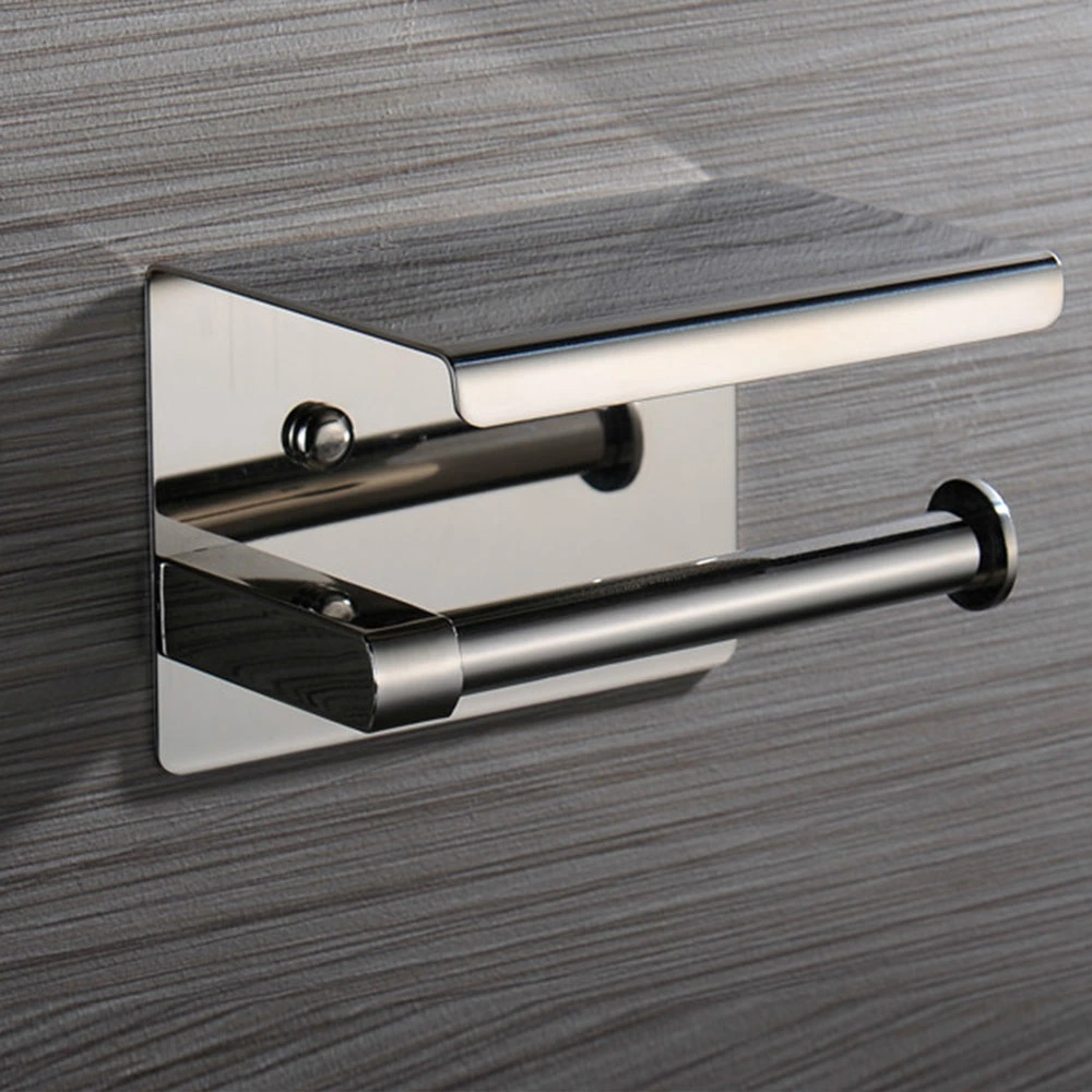 304 Stainless Steel Wall Mounted Washroom Restroom Bath Toilet Hotel Bathroom Kitchen Paper Towel Box Rack Cover Shelf Dispenser Two Tissue Roll Holder