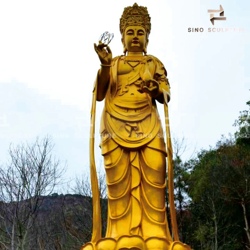 Grand Cooper, bronze sculpture de religion bouddhiste Avalokitesvara