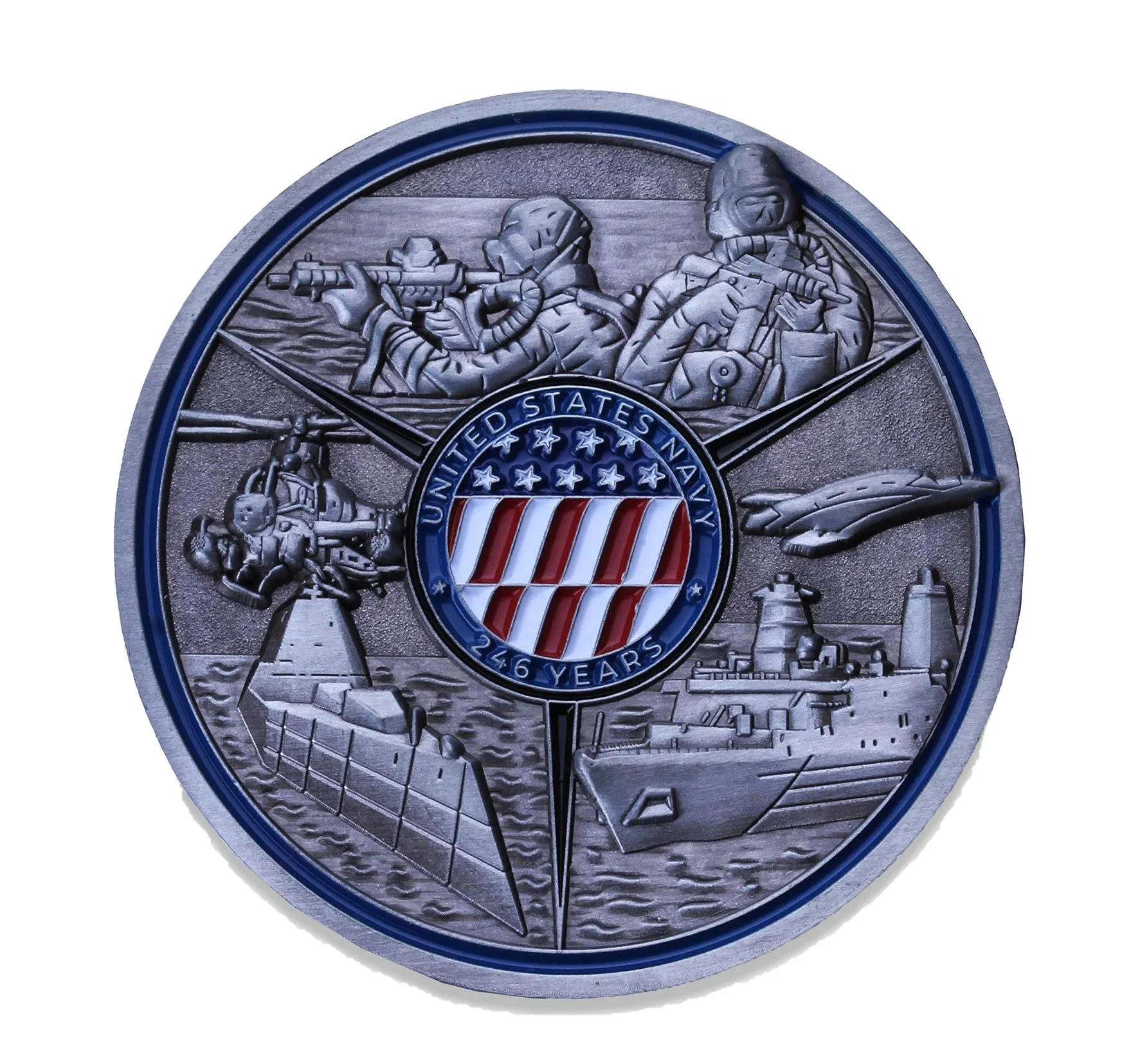 Mecanismo de correa Xrp US Navy monedas de regalo de recuerdo de esmalte de aleación de zinc desafío Coin