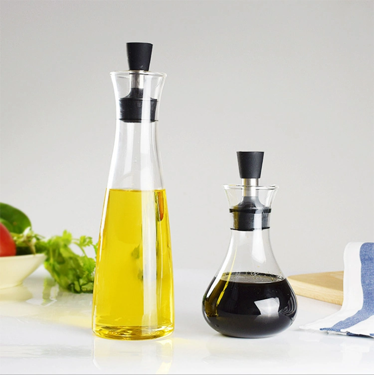 Amazon Hot Sell Olive Oil Bottles Borosilicate Cooking Oil and Vinegar Glass Dispenser Storage Bottles