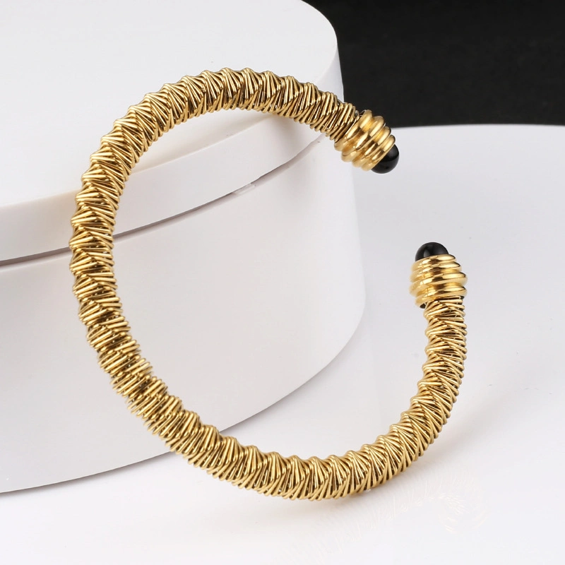 Wrap Twist Twisted Steel Wire Bangle Bracelet Adjustable Jewelry Cable Wire Bangle