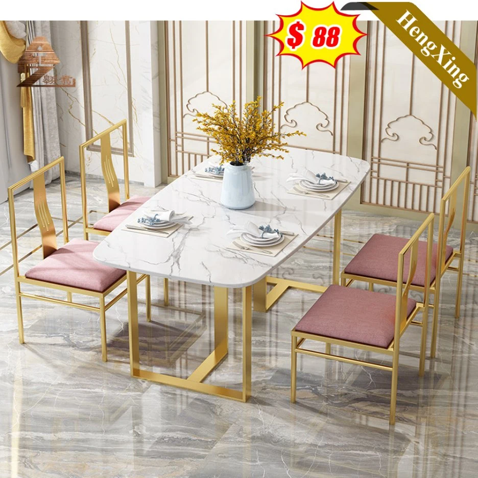 New Metal Simple Low Prices Customized Size Wooden Table Set Dining Room Table with Chair